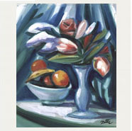 fleurs peinture à l'huile